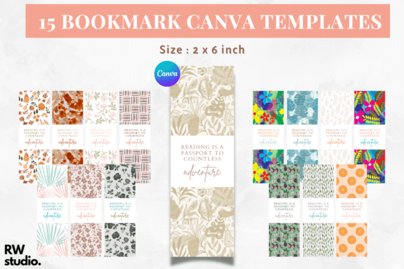 15 Bookmark Canva Templates | Printable for Creatives
