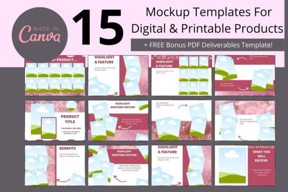 15 Pink Mockup Templates for Listing Photos