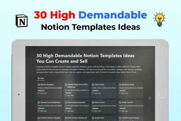 30 High Demandable Notion Templates: Build, Sell, and Succeed