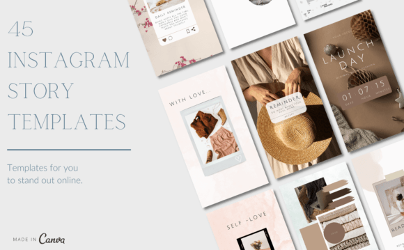 45 Instagram Stories, Templates Canva: Your Social Media Flow