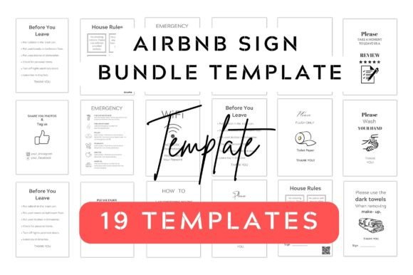 Airbnb Sign Bundle Templates - Volume 1: Your Hosting Toolkit