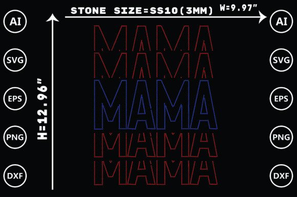 Mama Rhinestone Templates Design: A Sparkle-Ready Creative Asset