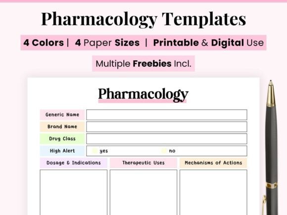 Pharmacology Templates: Blending Study with Visual Clarity
