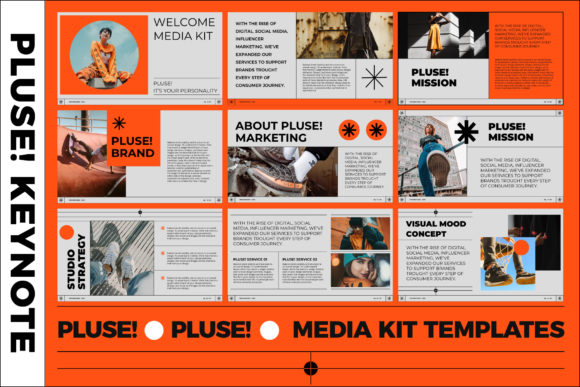 PLUSE! Media Kit Keynote Templates: Modern Brand Presentations