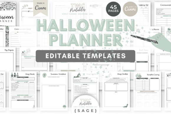 SAGE Halloween Planner Canva Templates: Your Party Blueprint